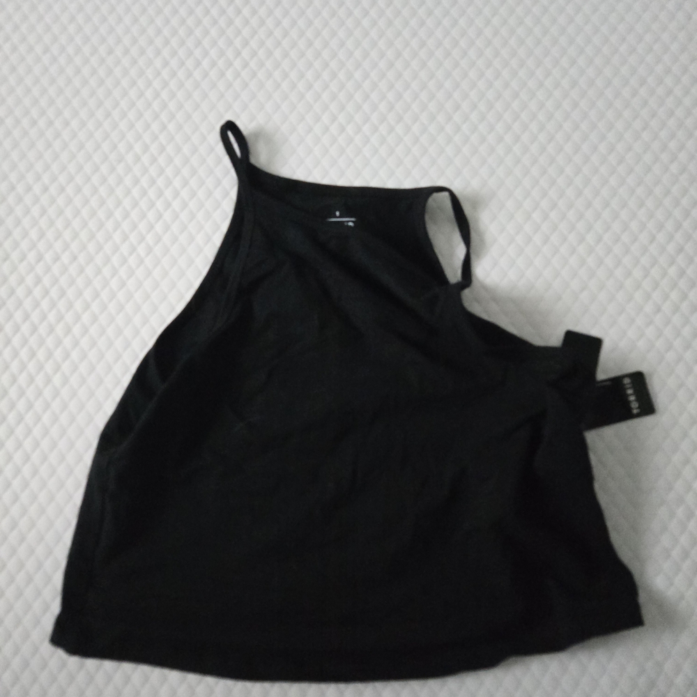 Torrid Deep Black High Neck Crop Top